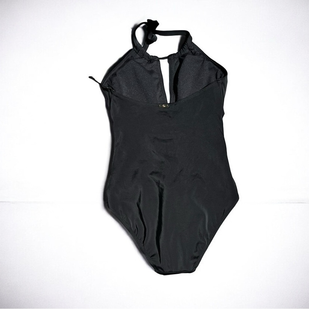 🌻NEW NWOT Lauren Ralph Lauren Black High Neck Keyhole One Piece Swimsuit Size 6 - Picture 7 of 11